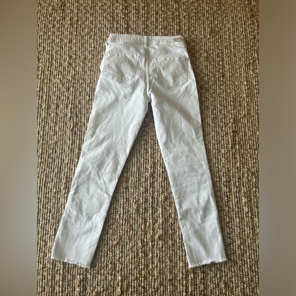 Seven7 white high waisted skinny stretch cropped jean - Picture 5 of 10